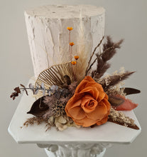 Load image into Gallery viewer, Rustic preserved rose cake topper – birthday, anniversary, engagement, wedding

