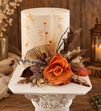 Load image into Gallery viewer, Rustic preserved rose cake topper – birthday, anniversary, engagement, wedding
