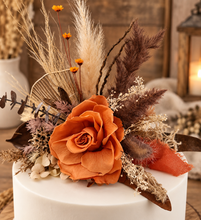 Load image into Gallery viewer, Rustic preserved rose cake topper – birthday, anniversary, engagement, wedding
