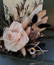 Load image into Gallery viewer, Black, pink, rose gold preserved rose cake topper – birthday, anniversary, graduation cake
