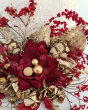 Load image into Gallery viewer, Burgundy, champagne gold Everlasting flowers cake topper – birthday, graduation, wedding, engagement, anniversary
