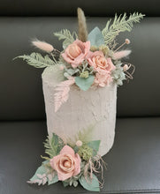 Load image into Gallery viewer, Sage &amp; blush floral cake topper x 2 - wedding, engagement, birthday
