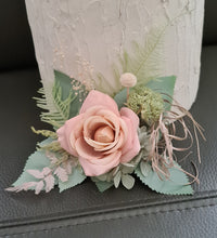 Load image into Gallery viewer, Sage &amp; blush floral cake topper x 2 - wedding, engagement, birthday
