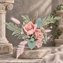 Load image into Gallery viewer, Sage &amp; blush floral cake topper x 2 - wedding, engagement, birthday
