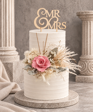 Load image into Gallery viewer, Peach &amp; nude preserved rose cake flowers - topper - arrangement - anniversary, engagement, birthday
