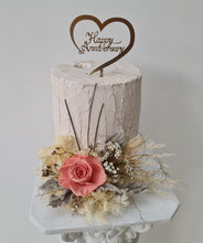 Load image into Gallery viewer, Peach &amp; nude preserved rose cake flowers - topper - arrangement - anniversary, engagement, birthday
