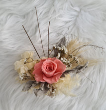 Load image into Gallery viewer, Peach &amp; nude preserved rose cake flowers - topper - arrangement - anniversary, engagement, birthday
