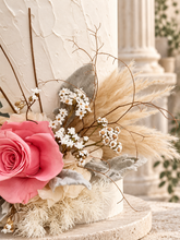 Load image into Gallery viewer, Peach &amp; nude preserved rose cake flowers - topper - arrangement - anniversary, engagement, birthday
