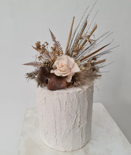 Load image into Gallery viewer, Nude preserved rose floral cake topper arrangement - Baby shower, graduation, wedding
