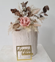 Load image into Gallery viewer, Dusty pink preserved rose floral arrangement, cake topper, cake decoration - wedding, engagement, birthday
