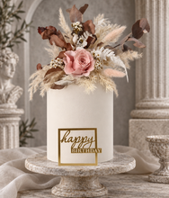 Load image into Gallery viewer, Dusty pink preserved rose floral arrangement, cake topper, cake decoration - wedding, engagement, birthday
