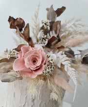 Load image into Gallery viewer, Dusty pink preserved rose floral arrangement, cake topper, cake decoration - wedding, engagement, birthday
