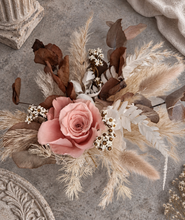 Load image into Gallery viewer, Dusty pink preserved rose floral arrangement, cake topper, cake decoration - wedding, engagement, birthday
