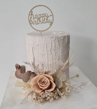 Load image into Gallery viewer, Creamy preserved rose boho neutral flower arrangement cake topper cake decoration - Wedding, engagement, birthday, baby shower
