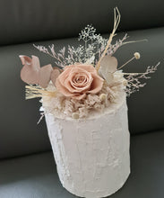 Load image into Gallery viewer, Creamy preserved rose boho neutral flower arrangement cake topper cake decoration - Wedding, engagement, birthday, baby shower
