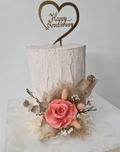 Load image into Gallery viewer, Peach reflexed preserved rose cake flowers, cake decoration, flower arrangement - Anniversary, Birthday, Graduation cake
