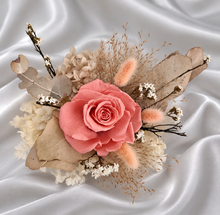 Load image into Gallery viewer, Peach reflexed preserved rose cake flowers, cake decoration, flower arrangement - Anniversary, Birthday, Graduation cake
