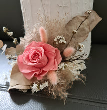 Load image into Gallery viewer, Peach reflexed preserved rose cake flowers, cake decoration, flower arrangement - Anniversary, Birthday, Graduation cake
