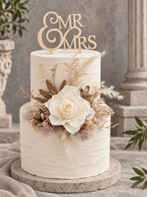 Load image into Gallery viewer, Nude preserved rose, creamy, champagne gold cake flowers, flower arrangement, cake décor - wedding, baby shower, engagement

