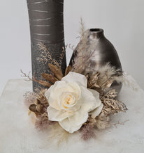 Load image into Gallery viewer, Nude preserved rose, creamy, champagne gold cake flowers, flower arrangement, cake décor - wedding, baby shower, engagement
