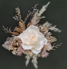 Load image into Gallery viewer, Nude preserved rose, creamy, champagne gold cake flowers, flower arrangement, cake décor - wedding, baby shower, engagement
