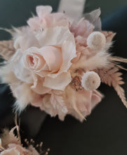 Load image into Gallery viewer, Elegant Boho blush nude preserved rose corsage &amp; buttonhole AB2026 - School formal, prom, graduation
