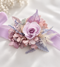 Load image into Gallery viewer, Pastel violet purple preserved rose corsage AB2027 - School formal, prom, graduation
