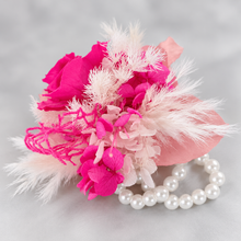 Load image into Gallery viewer, Hot pink fuchsia preserved rose corsage AB2028 - School formal, prom, graduation
