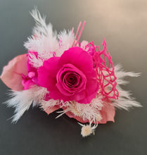 Load image into Gallery viewer, Hot pink fuchsia preserved rose corsage AB2028 - School formal, prom, graduation
