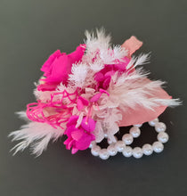 Load image into Gallery viewer, Hot pink fuchsia preserved rose corsage AB2028 - School formal, prom, graduation
