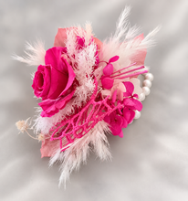 Load image into Gallery viewer, Hot pink fuchsia preserved rose corsage AB2028 - School formal, prom, graduation
