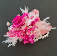 Load image into Gallery viewer, Hot pink fuchsia preserved rose corsage AB2028 - School formal, prom, graduation
