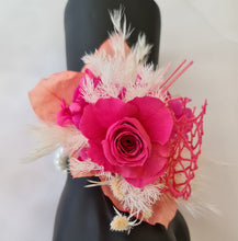 Load image into Gallery viewer, Hot pink fuchsia preserved rose corsage AB2028 - School formal, prom, graduation
