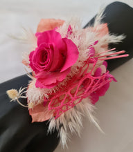 Load image into Gallery viewer, Hot pink fuchsia preserved rose corsage AB2028 - School formal, prom, graduation
