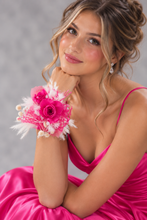 Load image into Gallery viewer, Hot pink fuchsia preserved rose corsage AB2028 - School formal, prom, graduation
