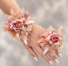 Load image into Gallery viewer, Romantic dusty pink peony everlasting flowers corsage &amp; buttonhole AB2029 - School formal, prom, graduation
