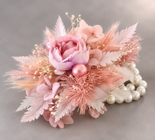 Load image into Gallery viewer, Romantic dusty pink peony everlasting flowers corsage &amp; buttonhole AB2029 - School formal, prom, graduation
