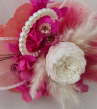 Load image into Gallery viewer, Hot pink fuchsia &amp; white mini preserved peony corsage AB2030 - School formal, prom, graduation
