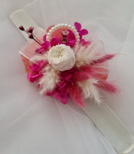 Load image into Gallery viewer, Hot pink fuchsia &amp; white mini preserved peony corsage AB2030 - School formal, prom, graduation
