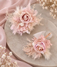 Load image into Gallery viewer, Sophisticated nude peony everlasting flowers corsage &amp; buttonhole AB2031 - School formal, prom, graduation
