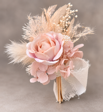 Load image into Gallery viewer, Sophisticated nude peony everlasting flowers corsage &amp; buttonhole AB2031 - School formal, prom, graduation
