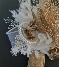 Load image into Gallery viewer, Champagne Gold Orchid &amp; neutral everlasting flowers snap lock corsage AB2036 - School formal, prom, graduation
