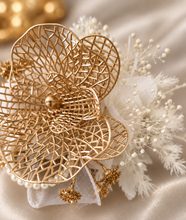Load image into Gallery viewer, Champagne Gold Orchid &amp; neutral everlasting flowers snap lock corsage AB2036 - School formal, prom, graduation
