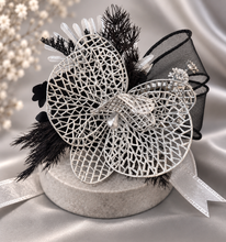 Load image into Gallery viewer, Silver &amp; Black Orchid flower corsage AB2038 - School formal, prom, graduation
