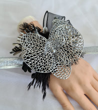 Load image into Gallery viewer, Silver &amp; Black Orchid flower corsage AB2038 - School formal, prom, graduation
