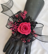 Load image into Gallery viewer, Hot pink fuchsia Preserved rose corsage AB2039 - School formal, prom, graduation
