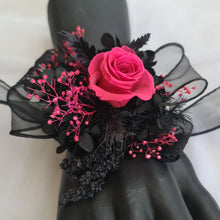 Load image into Gallery viewer, Hot pink fuchsia Preserved rose corsage AB2039 - School formal, prom, graduation
