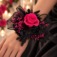 Load image into Gallery viewer, Hot pink fuchsia Preserved rose corsage AB2039 - School formal, prom, graduation
