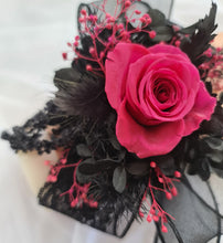 Load image into Gallery viewer, Hot pink fuchsia Preserved rose corsage AB2039 - School formal, prom, graduation
