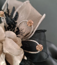 Load image into Gallery viewer, Champagne gold &amp; black crystal glitter snap lock corsage AB2042 - School formal, prom, graduation
